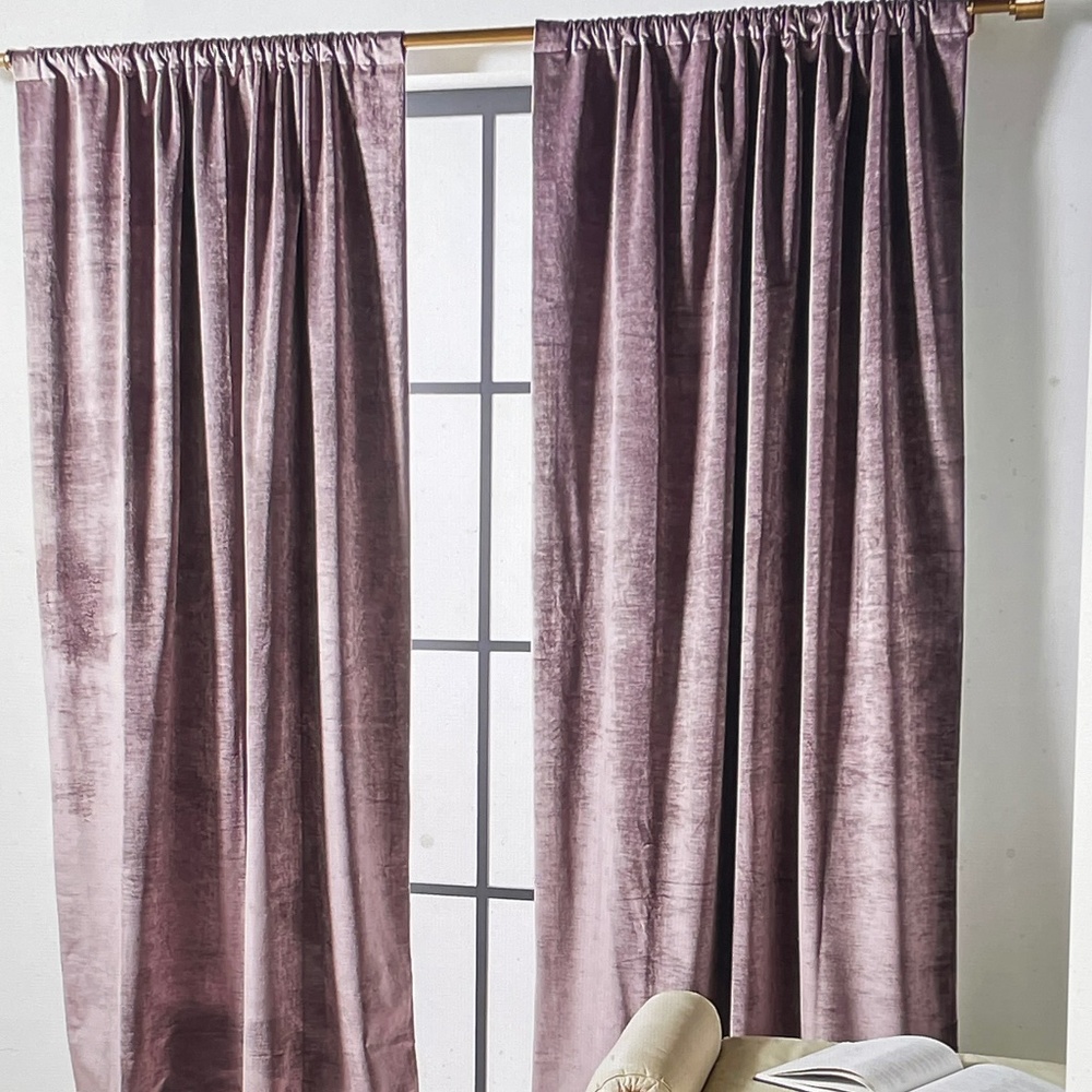 Anthropologie Velvet Slub Curtain